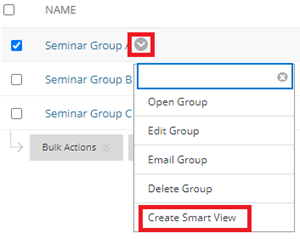 Create a smart view setting