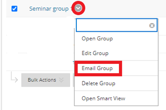 Email specific groups via Users and Groups under Module Management in the MyBeckett menu