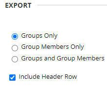 Export group options