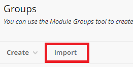 Import groups button