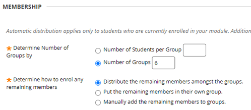 module groups membership settings