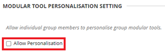 group personalisation settings