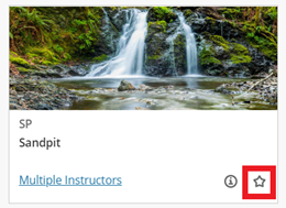 star icon shown for favouriting option tile view