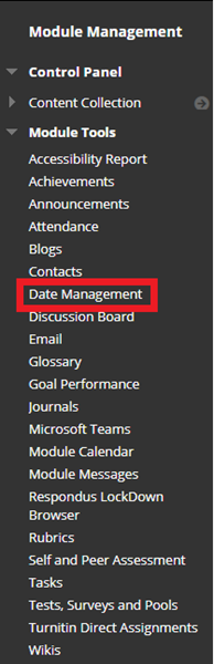 Date Management button