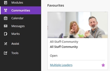 All Staff Community contains helpful information for all academics, teaching and course teams.  This is set up as a self-enol community for staff and also the Digital Learning team add new starters too. If you are enrolled you will see it in your Community list.
