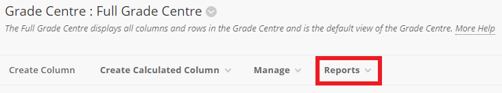 Grade Centre report button