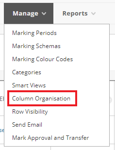 Column organisation button