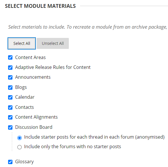 Select materials