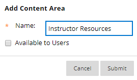 Add content area
