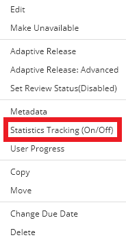 statistics tracking button