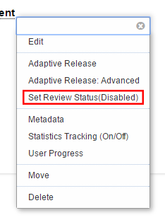 Review Status option -disable or enable