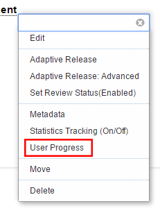User progress option