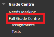 full grade centre in module menu
