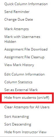 Hide from students button