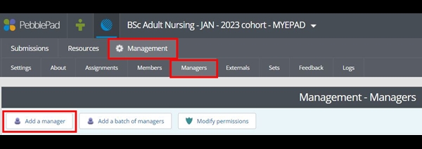Add a manager button