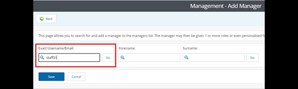 Add Manager screen