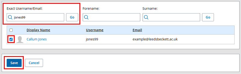 Screenshot showing how to search for and add a manager to a workspace