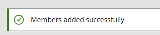 Screenshot showing members added successfully message