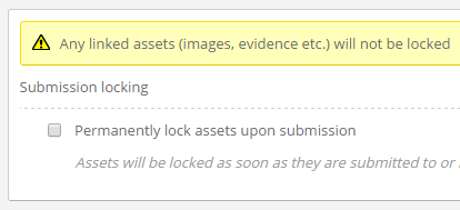 Lock assets options