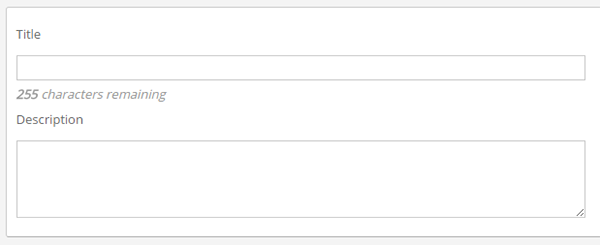 Title and description options