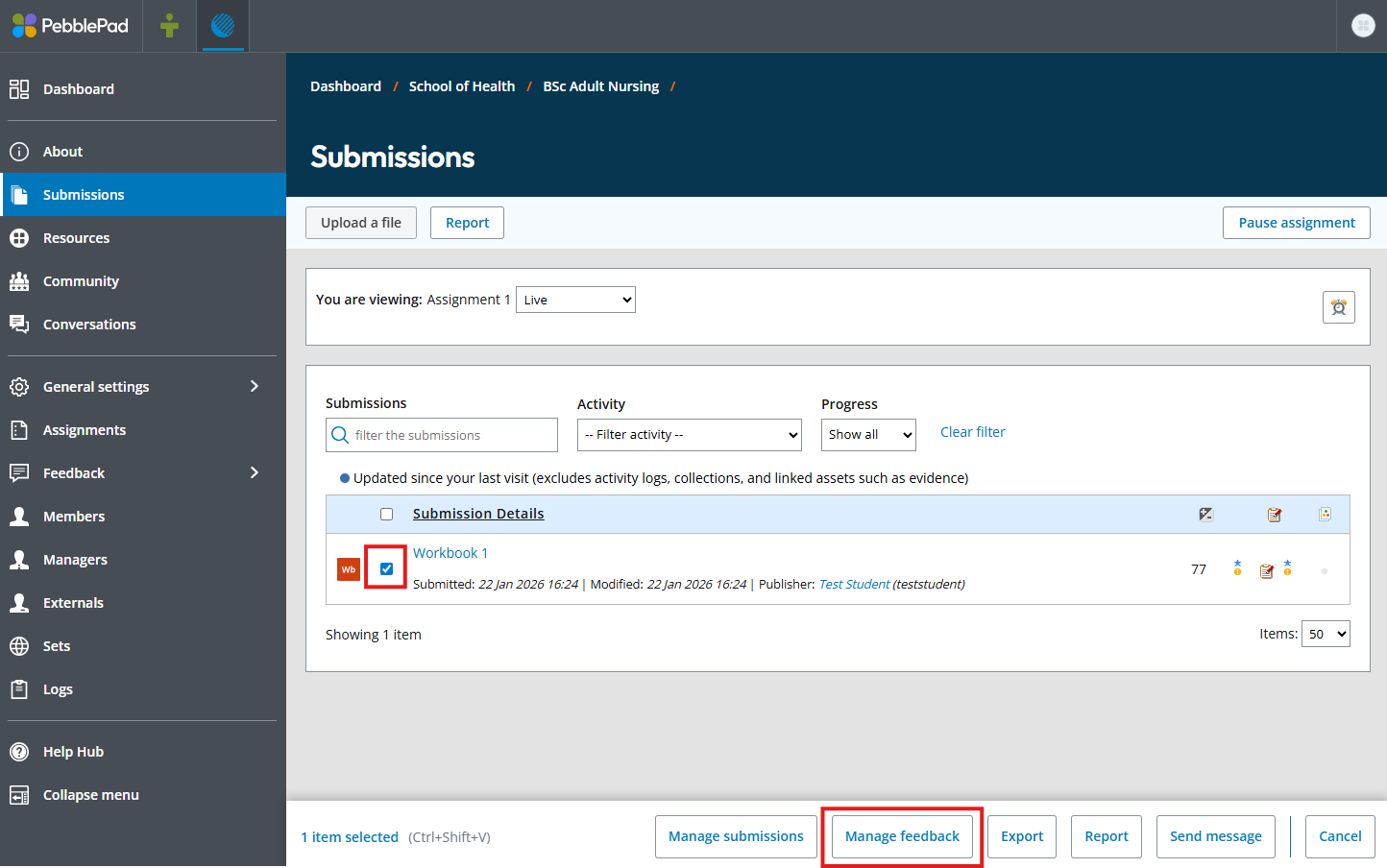 Image showing how to release feedback in ATLAS