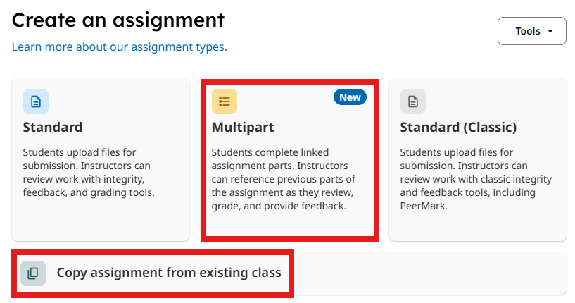 Create a multipart assignment