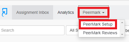 PeerMark setup button