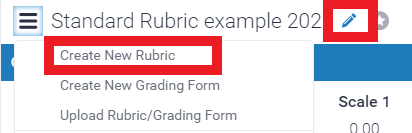 Create a new rubric and name it
