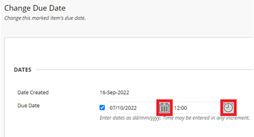 Due date Turnitin assignment