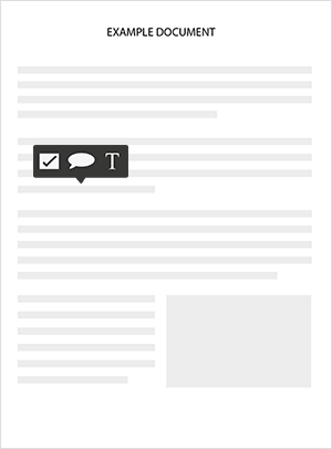 A document with a feedback bubble