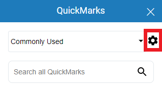 quickmark manager cog icon