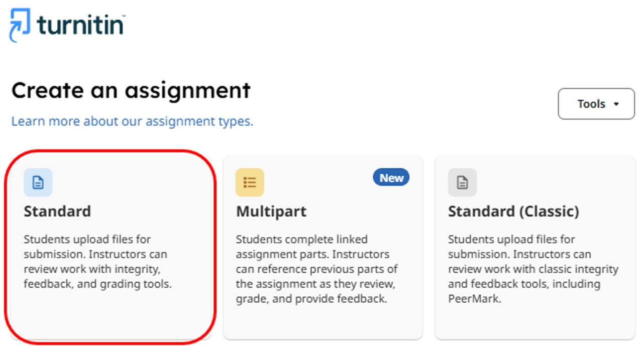 Turnitin assignment types | Leeds Beckett University