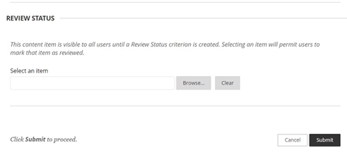 adaptive release review and submit