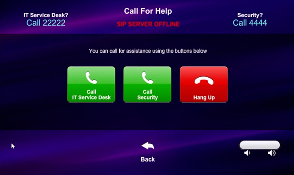 Call for IT services help screen
