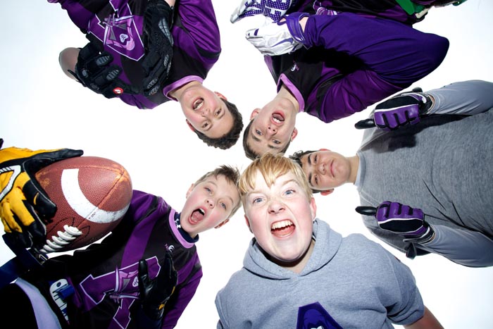 Junior American football players