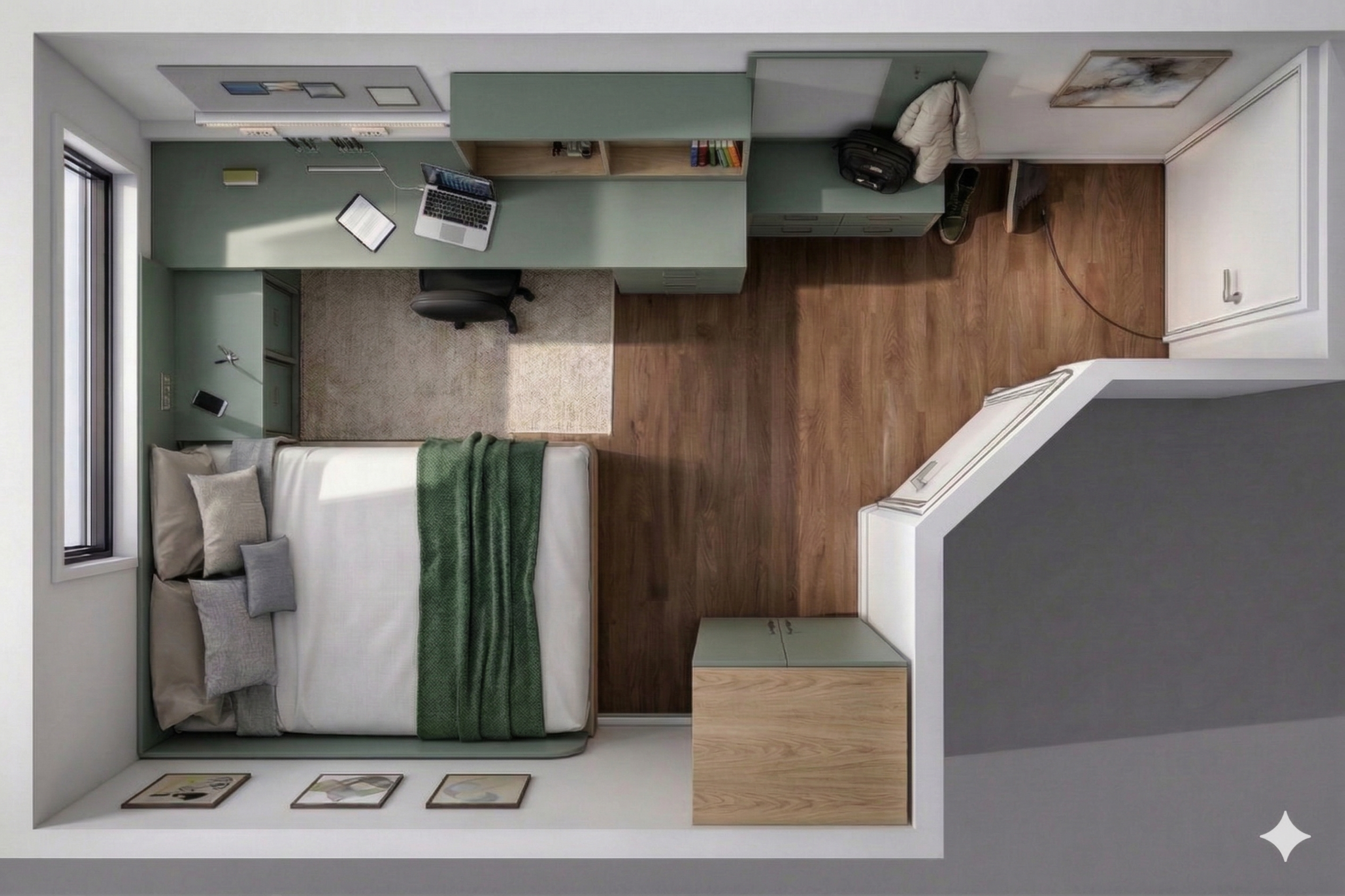 Image of Arena Village room as viewed from above.