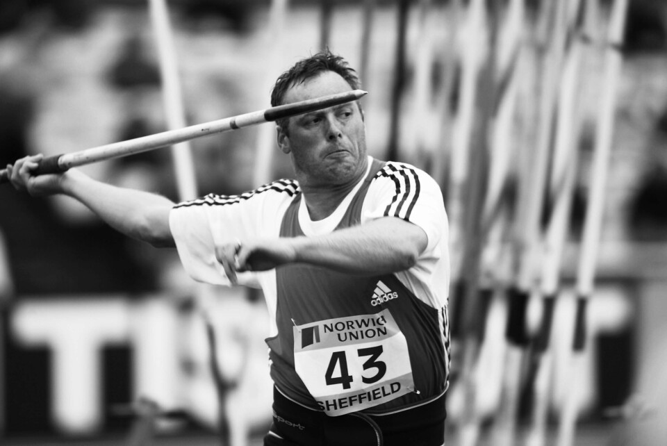 Mick Hill with javelin