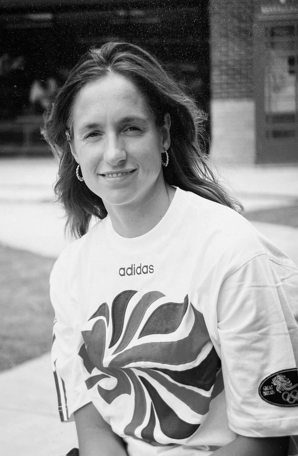 Black and white image of Claire Huddart