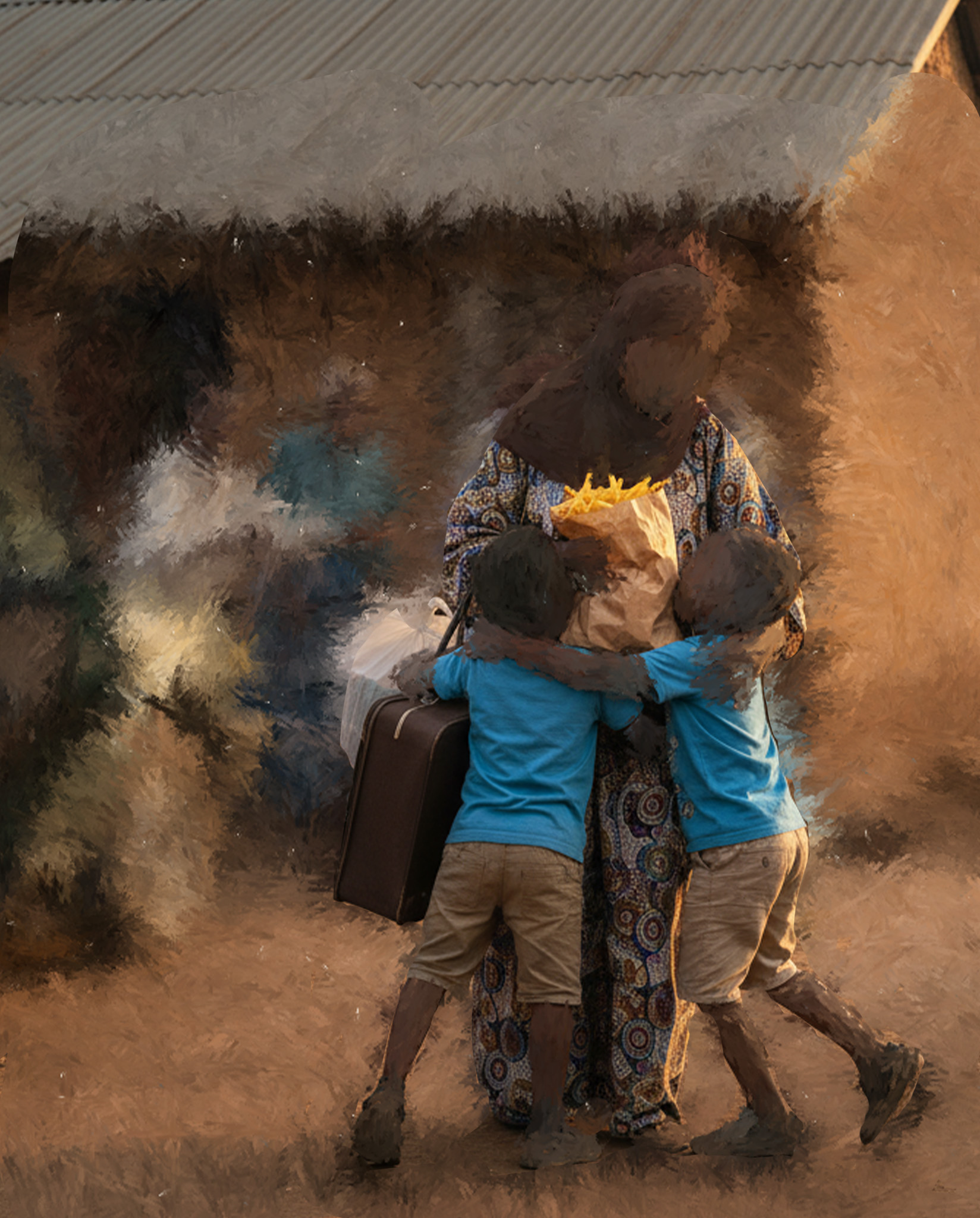 An artistic collage and mixed media image for a piece titled Promise of a Mother