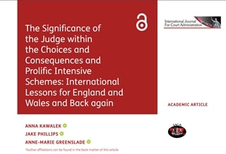 The Significance of the Judge within the Choices and Consequences and Prolific Intensive Schemes: International Lessons for England and Wales and Back again