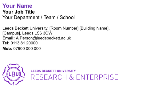 research & enterprise email signature