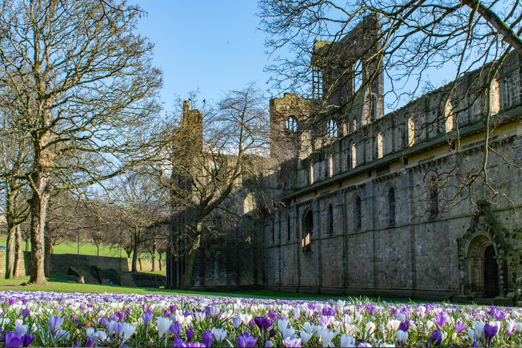 Outside view of Kirkstall Abbey