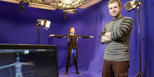 Motion capture suite at Leeds Beckett Prime Studios